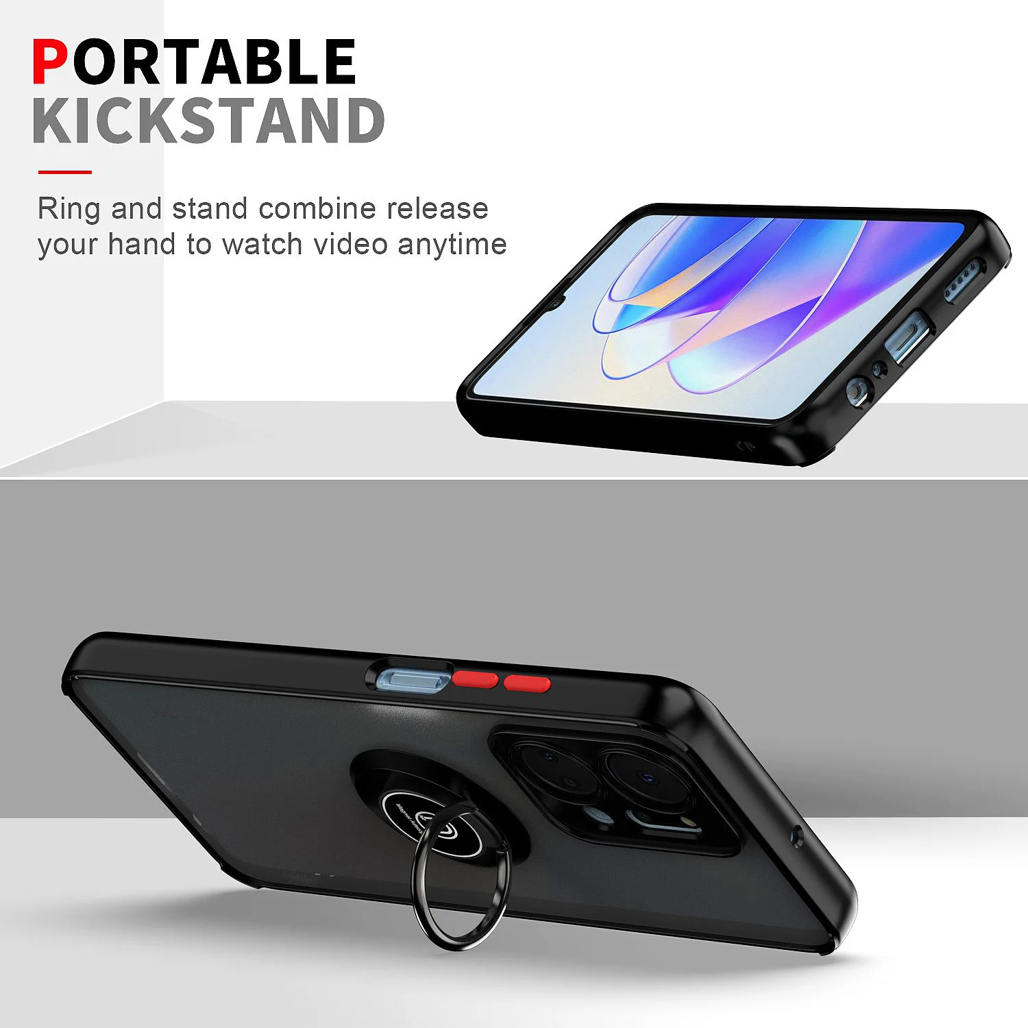 Fast Delivery In Stock Matte Ring Shockproof Bracket Phone Case For Honor 90 lite