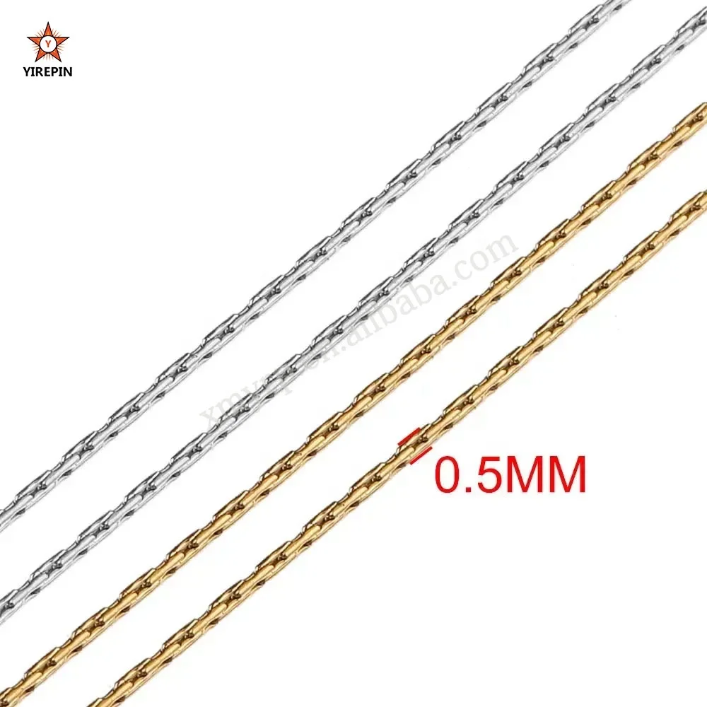 Wholesale custom stainless steel 18k gold-plated hammer patterned chain loose chain DIY permanent jewelry chain
