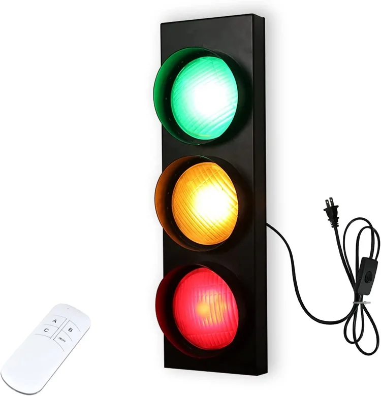 Shingel Retro Industrial Traffic Light Wall Lights for Bar Restaurant Decor Lighting Red Green Yellow Stoplight Wall Lamp