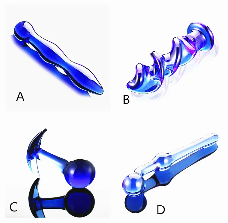 4 PCS Kind Blue Glass Anal Plug Sex Toy For Women Masturbation G-Spot Stimulate Adult Sex Toy