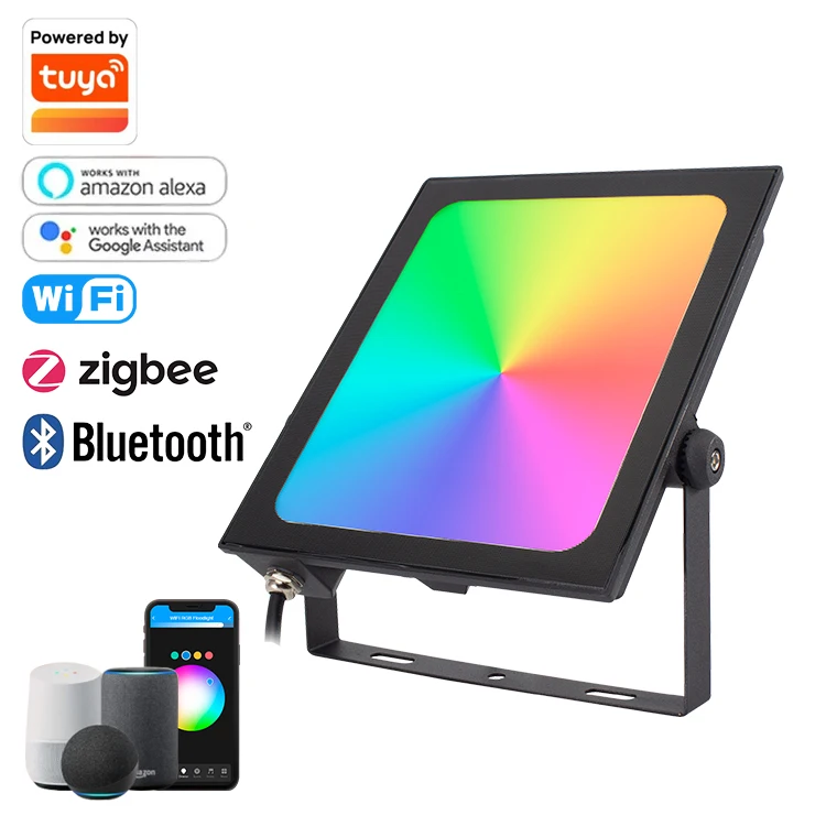 Sigmesh Smart Control RGB CCT Adjustable Dimmable Flood Light Garden Decoration Tuya sigmesh outdoor smart flood light