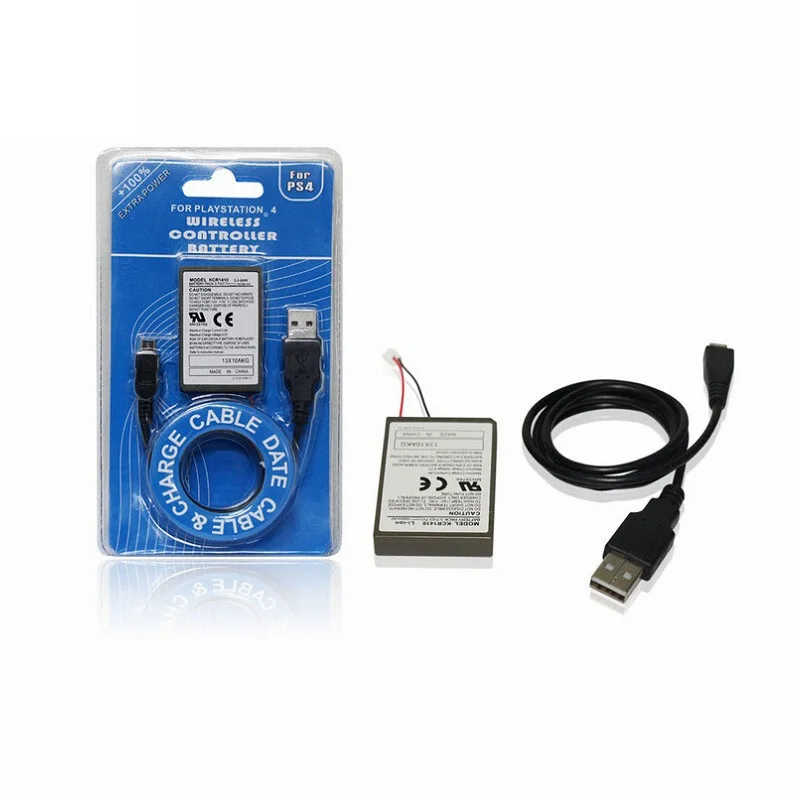 For Sony PS4 Controller Rechargeable Battery Replacement Li-ion Battery Pack with USB Charging Cable for DualShock 4 Joystick