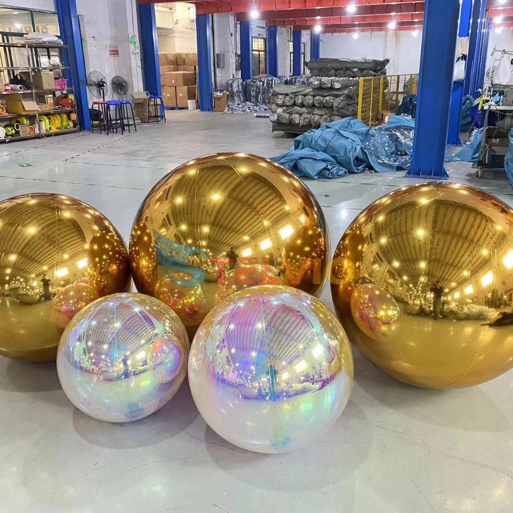 Giant Commercial Inflatable Mirror Ball Inflatables Colorful Gold Silver Ball Event Decor Floating Suspension Advertising Ball