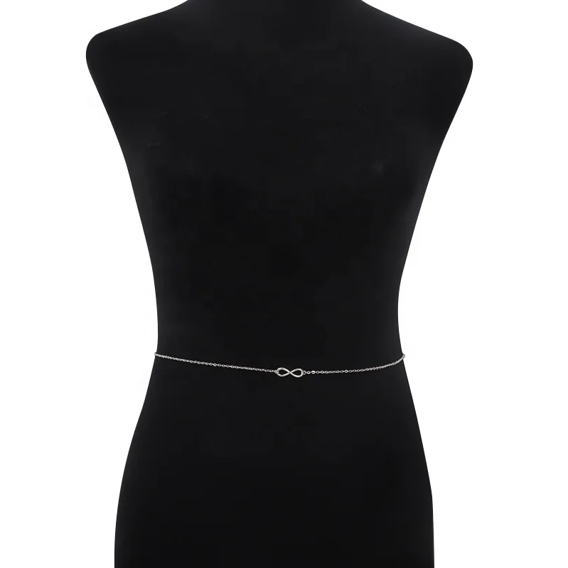 2022 трендовая цепочка на талию, цепочка на талию в форме 8, сексуальная простая металлическая цепочка на талию в стиле INS, хип-хоп, популярная цепочка на живот для девушек