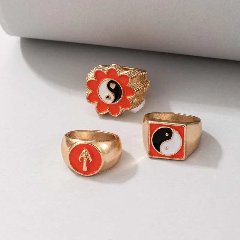 New Tai Chi Arrow Metal Icon Gold Thumb Thick Ring Personality Ring Wholesale