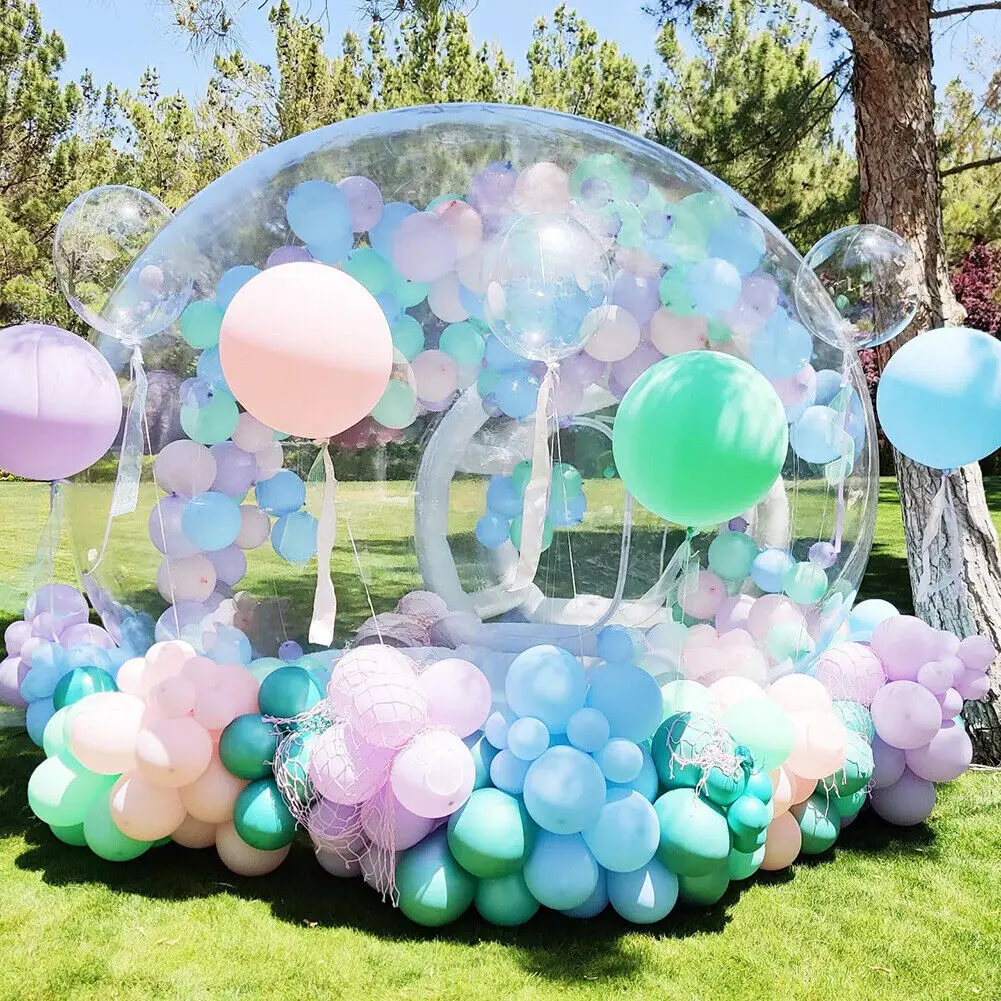 wholesale clear big plastic globos outside house camping kids party inflatable blow up balloon snow globe bubble tent house