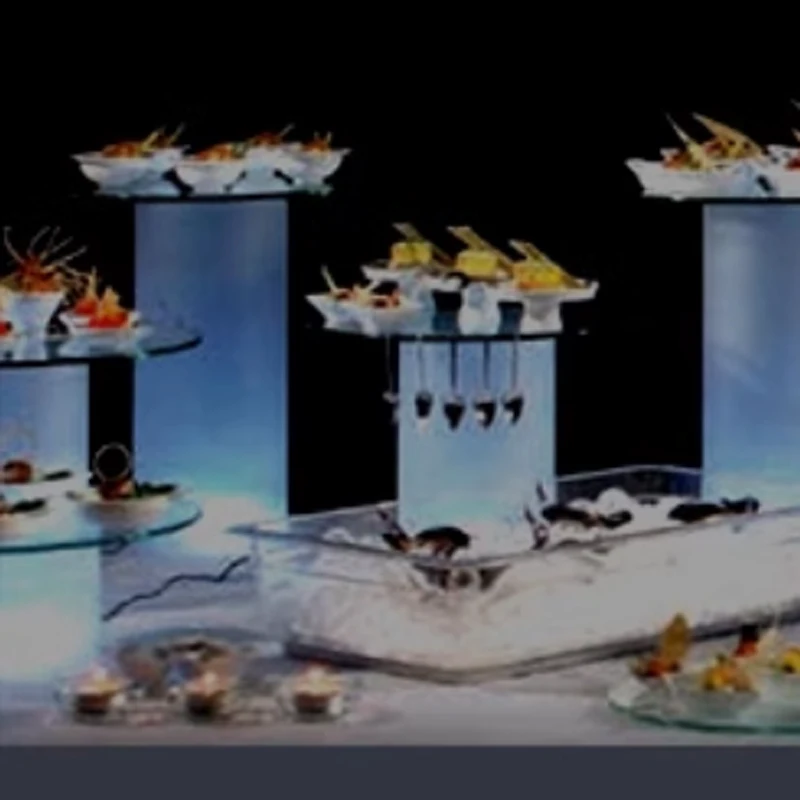 Factory Custom Led Light Acrylic Display Stand Fashion Buffet Food Display Stand