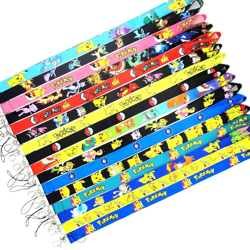 Poke mon polyester Lanyard ID Badge Neck Strap Lanyards anime Pikachu Keychain Cell Phones Keychains Cameras Bags Case 2*92cm