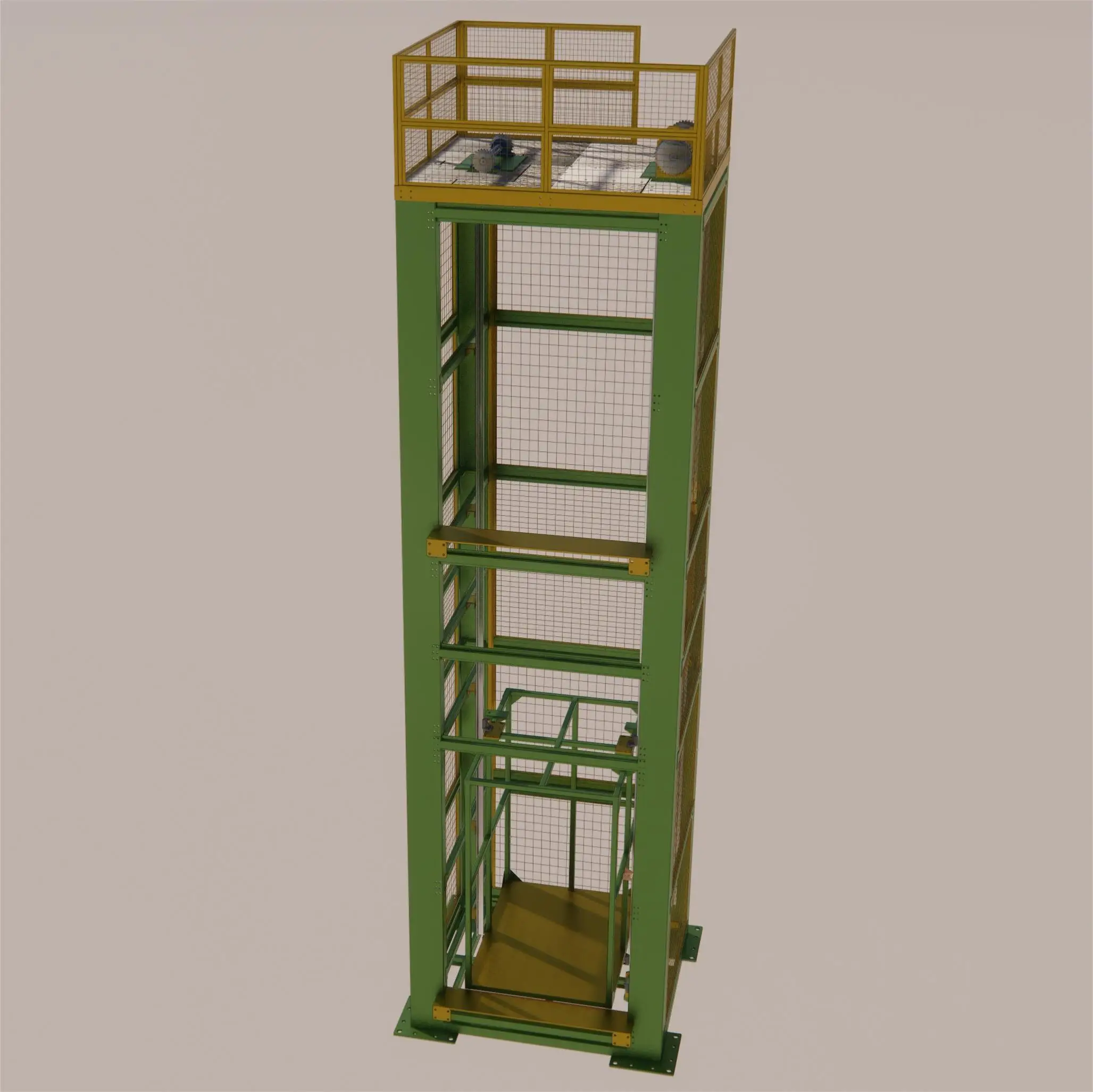 vertical lifting elevator to lift pallet from bottom to top
