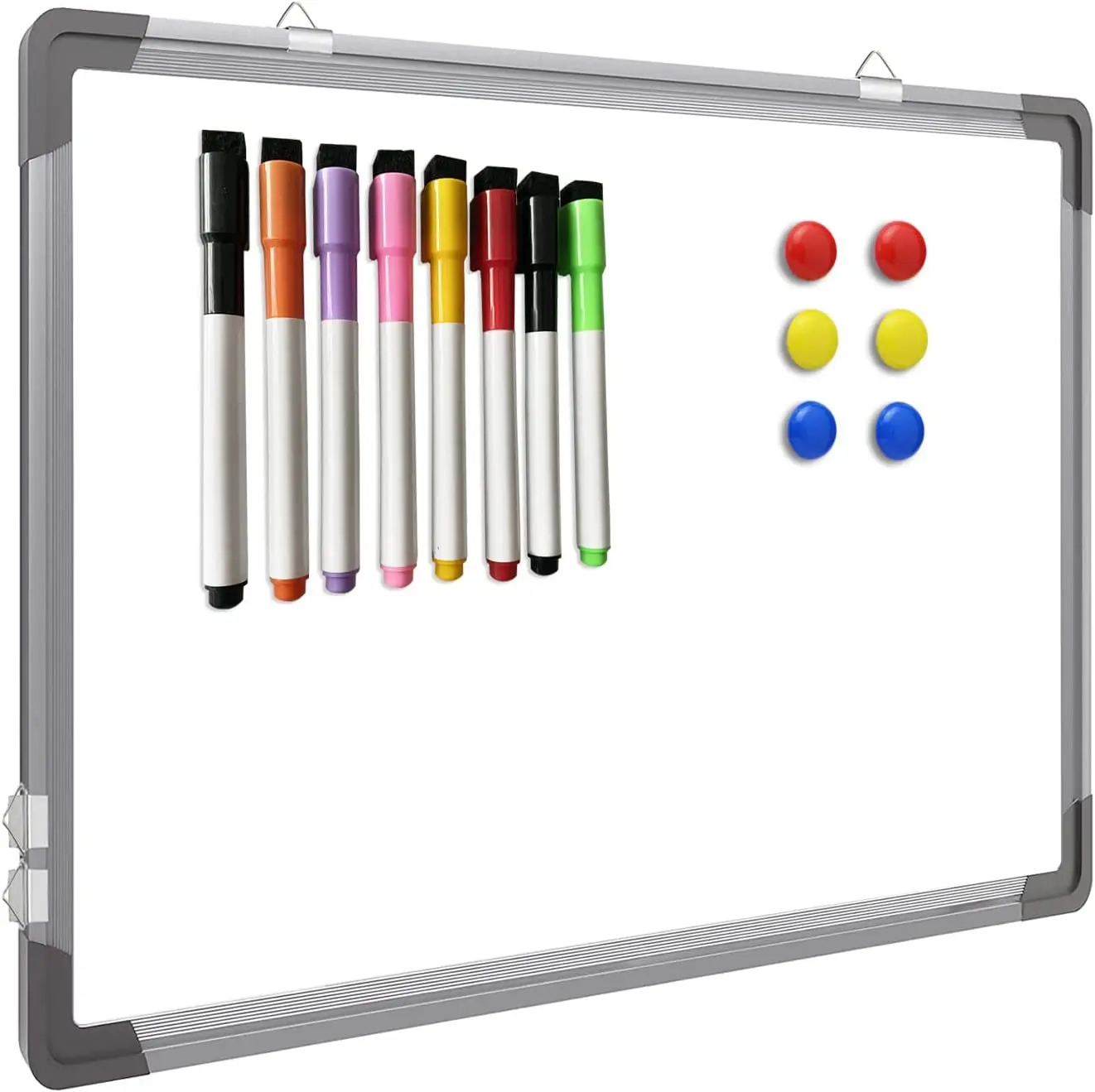 Dry Erase White Board Hanging Magnetic Markers 6 Magnets Portable Writing Drawing Planning Small Whiteboard Easy to Clean Wall