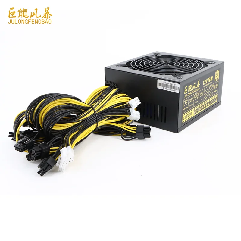 Малошумный источник питания 90 Gold 12V Atx 2000W Silent 8 GPU Power Supply