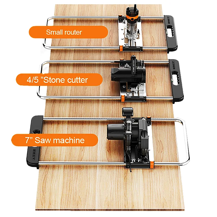Electric Circular Saw Trimmer Machine 7in Edge Saw Guide Positioning Rip Cutting Board Tool Router Circle Milling Groove