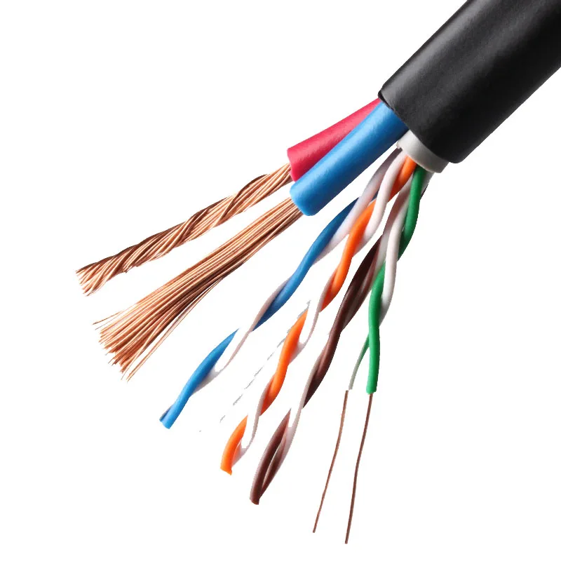 Dongguan Guangying Network Cable with Power UTP FTP Cat5e Cat6 + 2c Power Cable for CCTV Camera Cabling