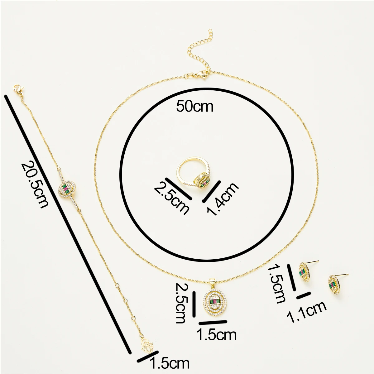 New Fashion Jewelry Set Bracelet Necklace Ring Earring Wedding Party Jewelry Dazzling Jewelry Personalized Gem