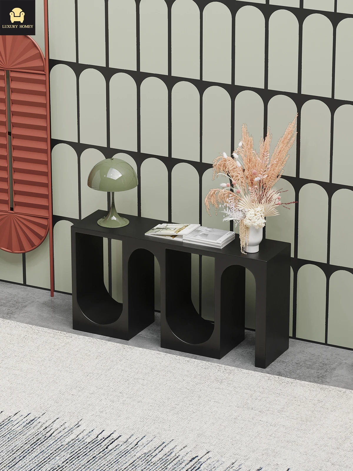 Nordic minimalist entryway table art furniture retro decorative entryway console table