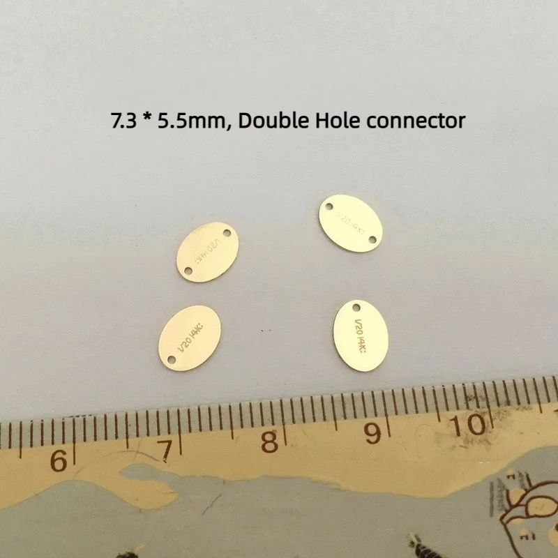 GP permanent Jewelry Tags for chains Rectangle Oval Engravable Hang Name Logo 14K Gold Filled Charms wholesale