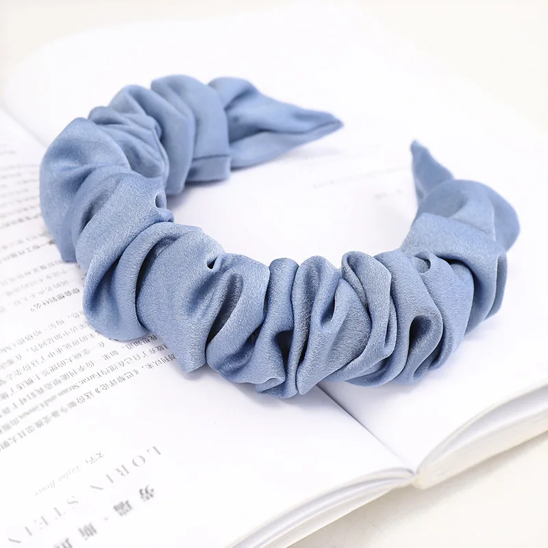 Korean hot sale pleated headband cute lady soft cloth net red all-match hair accessories women