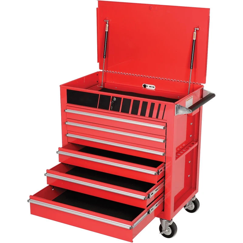 Ball Bearing heavy load tool trolley cabinet tool cart with 6 drawers
