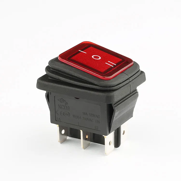 16A 30A DPDT On Off On 6 Pin Waterproof Rocker Switch