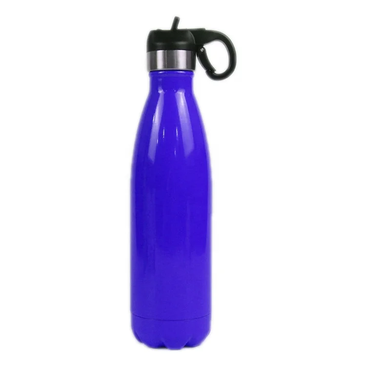RTS 500ml powder coated Cola   Insulated Sports Water Bottle with straw handle lid stainless steel cola bottle