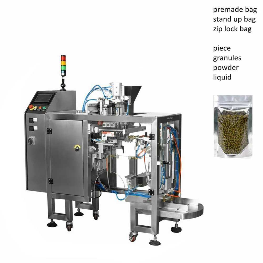 Multi-Function Auto Weigh Fill and Seal Packing Gusset Bag Doypack Stand up Zipper Pouch Food Granule Powder Packaging Machine