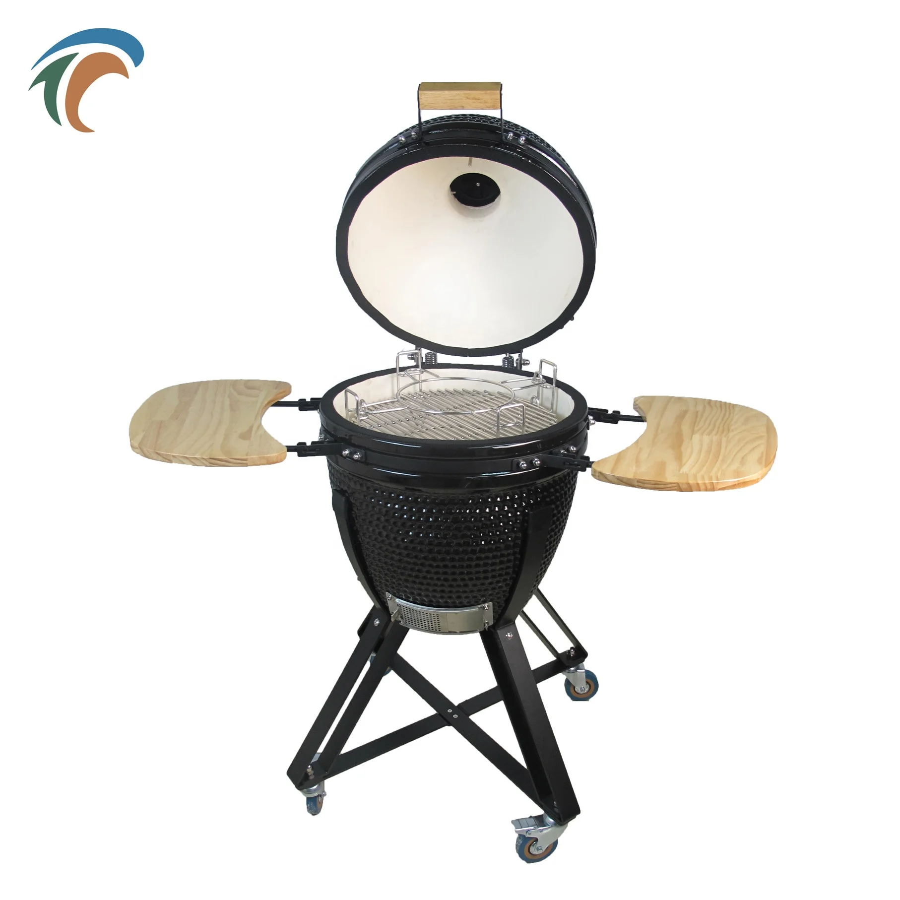 18 inch kamado grill steel charcoal garden barbecue wood fire poland bbq grill ceramic set