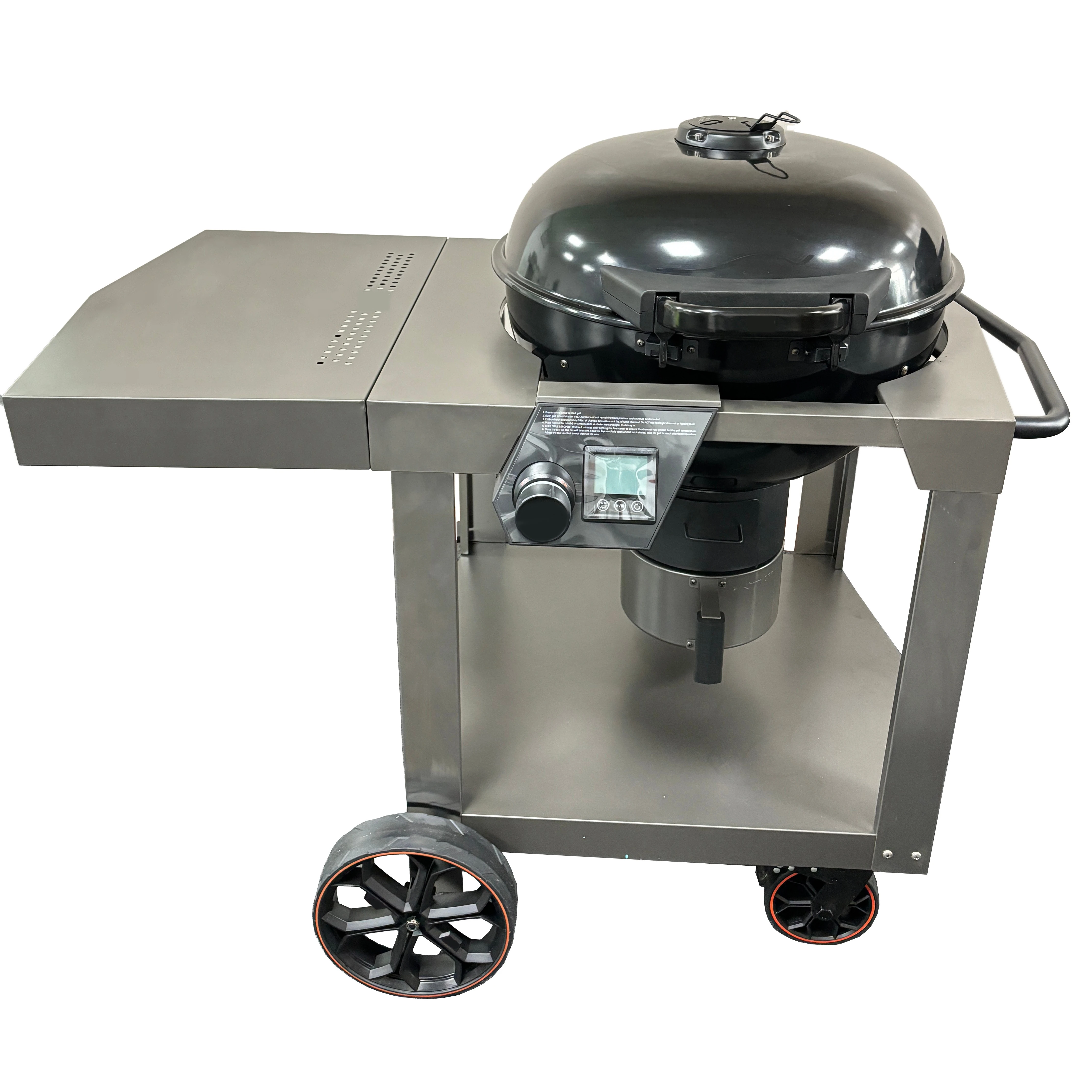 2024 Hot Selling Smart Temperature Control Charcoal Grill Portable Barbecue Bbq Trolley With Serving Table For Outdoor