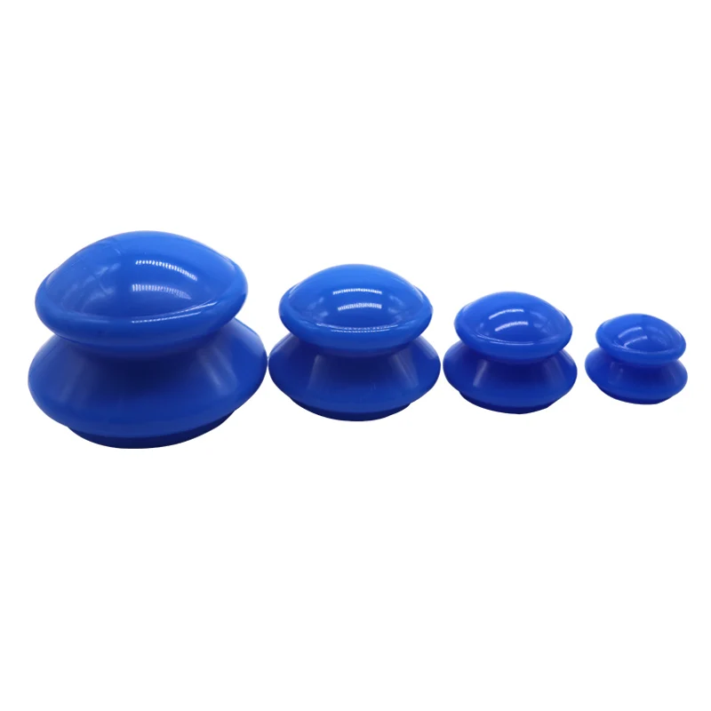 4pcs/set Health Care Anti Cellulite Cupping Cups Set Silicone Jar Vacuum Cans for Body Face Neck Massage Suction