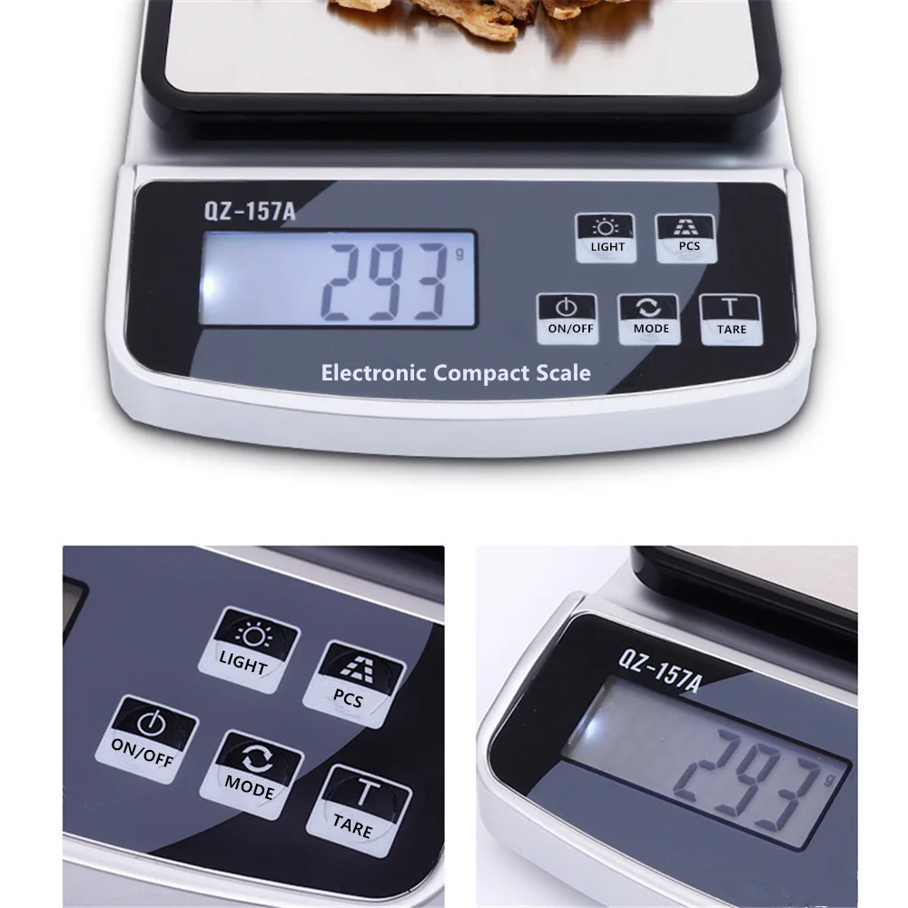 Household stainless steel electronic kitchen food scale ingredients baking LCD digital display scale Charging version