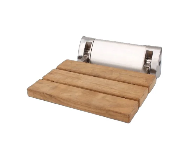 Burmese teak/solid wood wall mounted shower seat