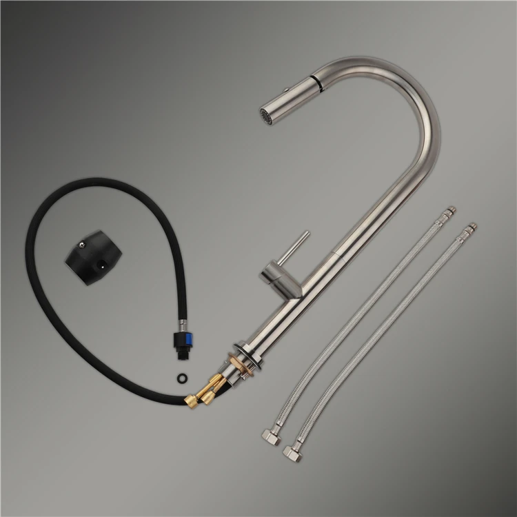 most popular 304 Stainless Steel Kitchen Taps Pull Out Pull Down Kitchen Mixer Sink Faucet Sink Kitchen Faucets With Sprayer