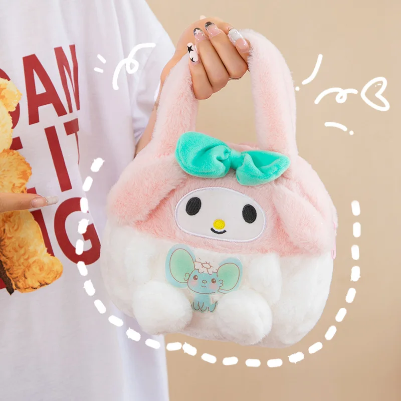 K240 New Purses and Handbags Kitty Plush Crossbody Bag For Women Anime Winter Tote Bags Grab Doll Machine