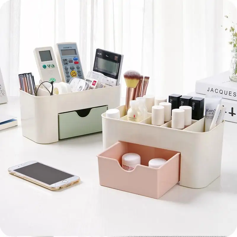 Drawer Type Desktop Storage Box Cosmetic Jewelry Box Simple Household Multi-functional  Plastic Storage Bins & Boxes