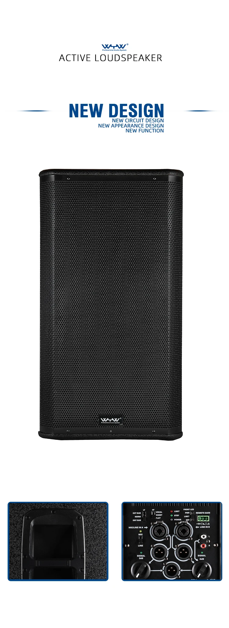 15 inch 1000w dj equipment active class d electronic loudspeaker