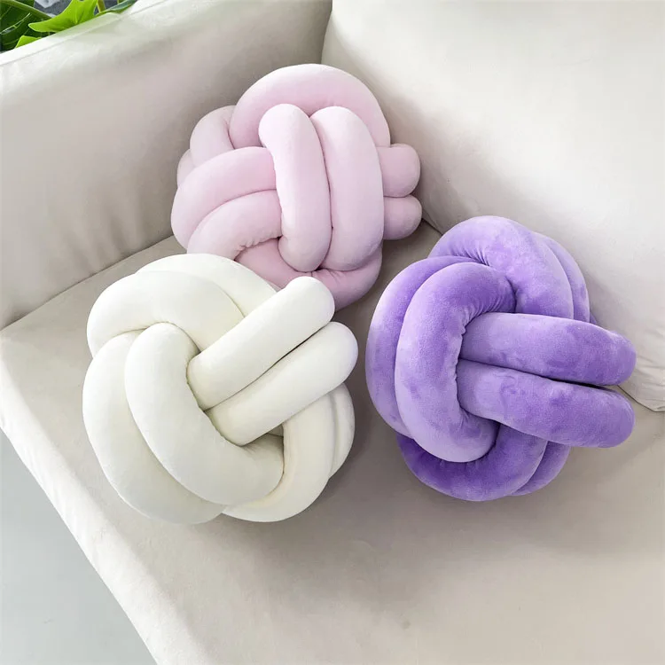 Wholesale Round Ball Velvet Knot Home Decor Cushions Decorative Throw Pillows