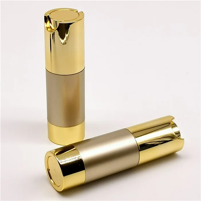 
Gold dispenser skincare packaging bottle press top pressure lotion bottle for emulsion 