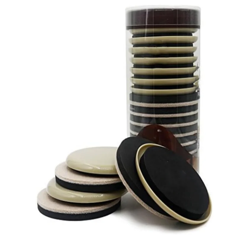 Round Furniture Moving Kit for Carpeted and Hard Floor Surfaces Felt Pads Suitable for All The Furniture Sliders