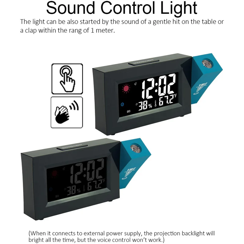 Оптовая продажа настольные часы с гигрометром для помещений цветные часы-проектор Forcast 8290 цифровые креативные квадратные
