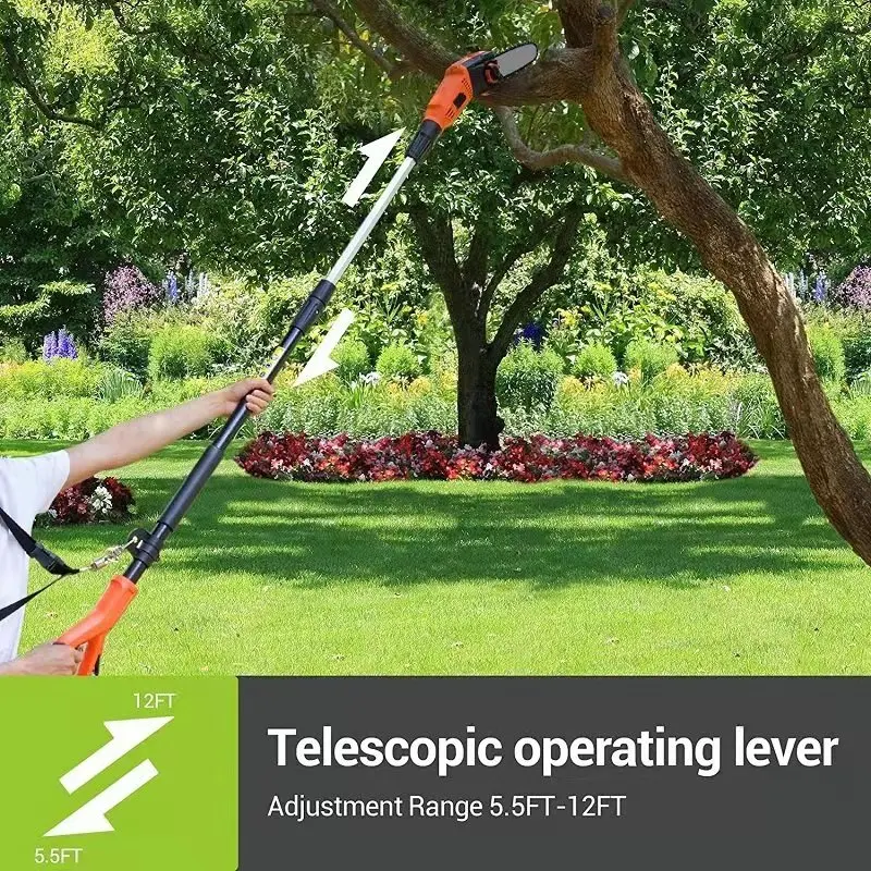 Hot Sale 8inch Cordless Portable Telescopic Extension Pole Large Lithium Battery Capacity Brushless  Chainsaw parkside chainsaw