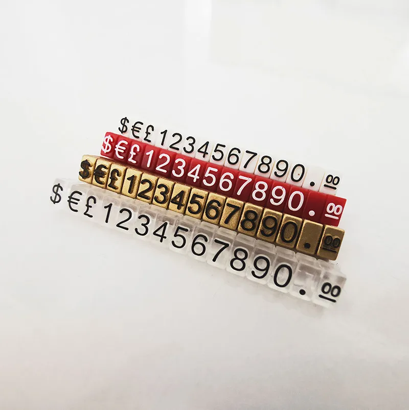 Custom store display price tag digital cubes jewelry plastic price label holders retail display pricing cube strips