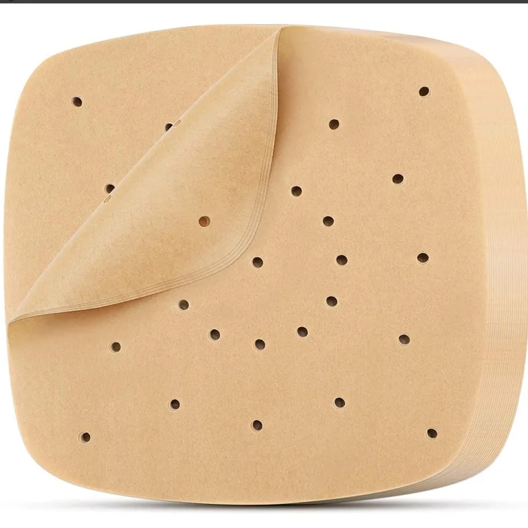
4 inch unbleached parchment paper square air fryer liner parchment baking paper 
