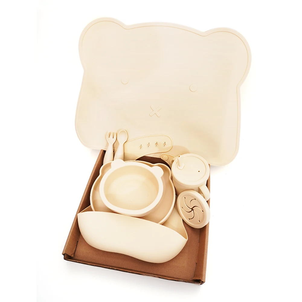 Baby Silicone Feeding Set Suction Animal Bear Shape Lfgb Kmart Jinjing Personalized Baby Custom Silicone Feeding Set