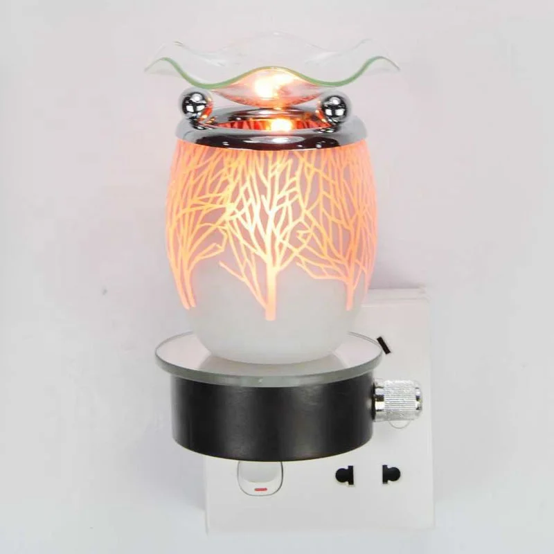 OEM Plug-in oil warmer Glass aroma burner Electric wax melt warmer