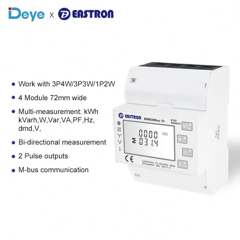 Eastron SDM630MCT-40mA Three Phase Smart Meter Solar Inverter With High Quality