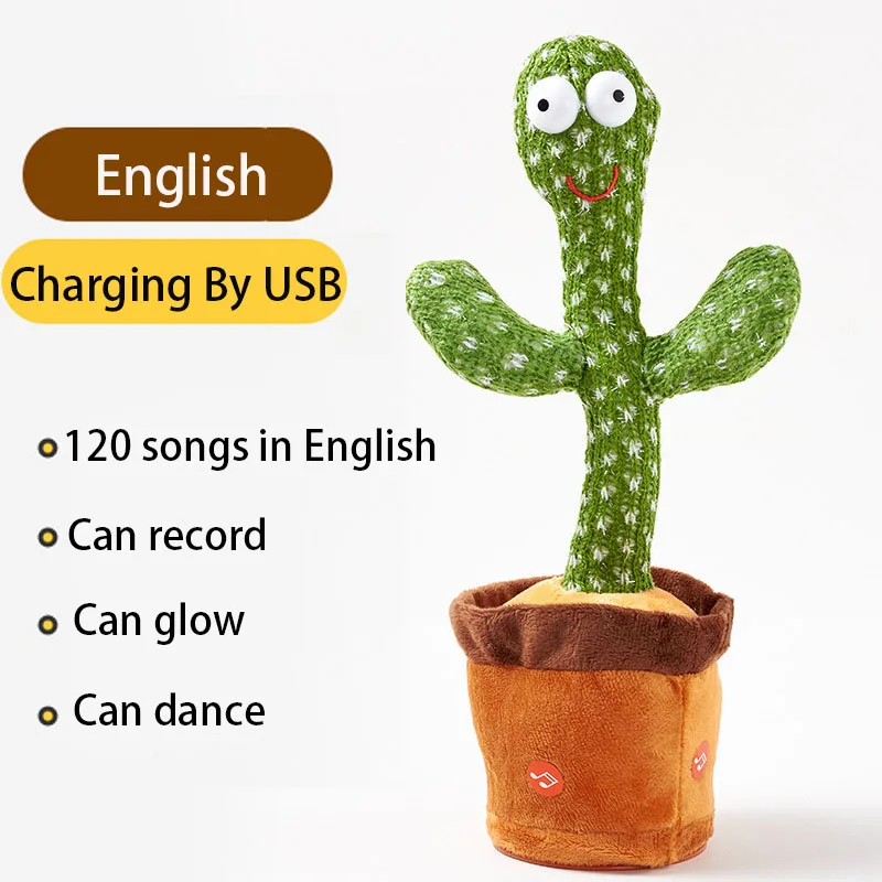 Электронный коктейль Рождественский Usb-120 песни кактус плюшевый говорящий танцующий игрушка