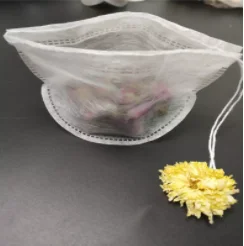 New design boat shape bio degradable Disposable Tea Bags with Drawstring  3D flower pla tea bag