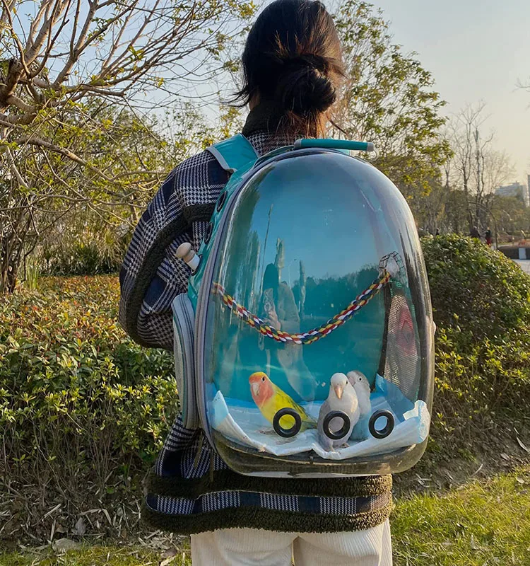 Carrier Parrot Transparent Breathable Lightweight Bird Carrier Backpack Cage