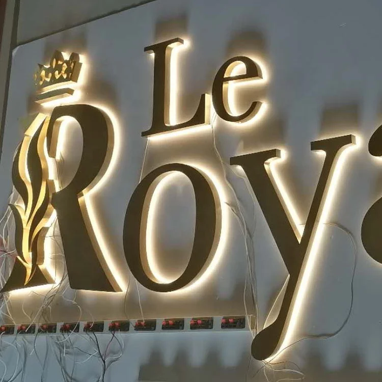 8 feet in height reverse lit channel letters Custom Wall Led Light 3d Backlit Logo Sign Exterior Led Backlit Acrylic Signs