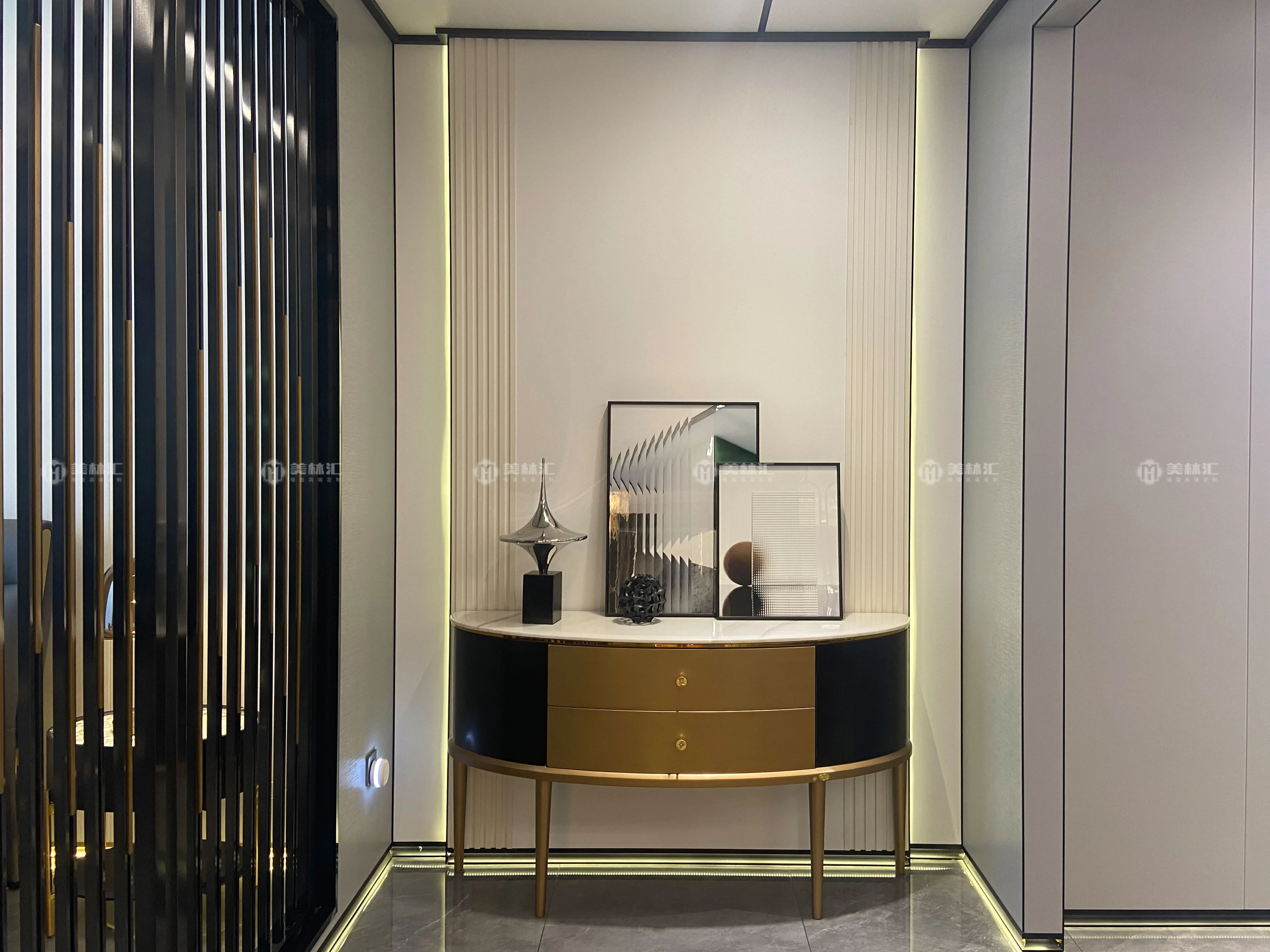 Gooday 3d fluted Wall sheet PVC film  Veneer bamboo fiber ecofriendly free healthy materials interior wpc wall panel