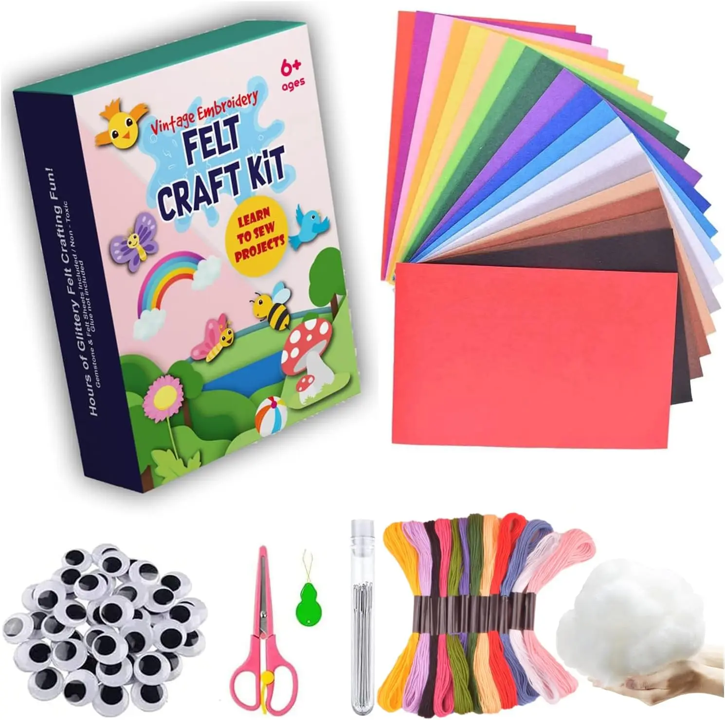 home decor 8x12in assorted colors stiff handicrafts other educational toys felt fabric sheet kit for kids diy